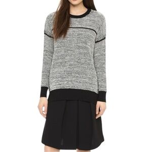 Theory Black A-Line Wool Blend Pleated Skirt Size 4